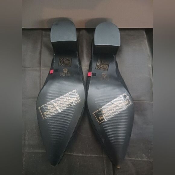 TIJN Helka Slide Mules - Vegan - Black Knit Pointed Toe - Size 6.5 - Picture 6 of 7